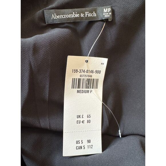 Abercrombie & Fitch All-Over Ruffle Mini Dress in Black Size MP NWT - Picture 5 of 5